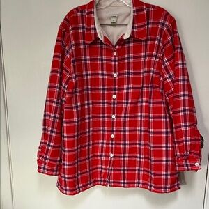 LLBean Red Plaid Button-Up Shirt